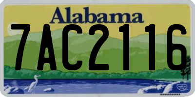 AL license plate 7AC2116