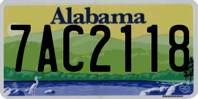 AL license plate 7AC2118