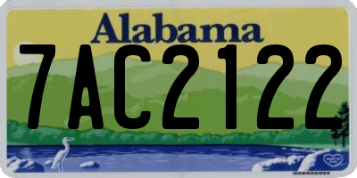 AL license plate 7AC2122