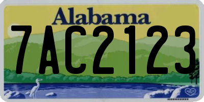 AL license plate 7AC2123