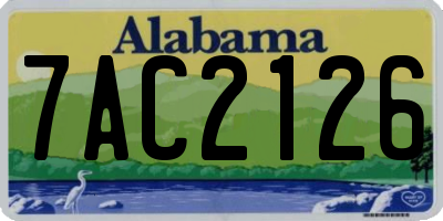 AL license plate 7AC2126