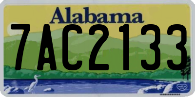 AL license plate 7AC2133