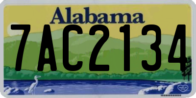 AL license plate 7AC2134