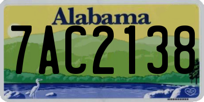 AL license plate 7AC2138