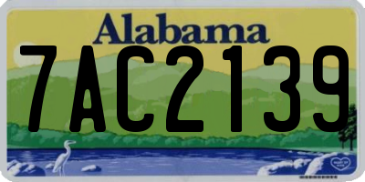 AL license plate 7AC2139