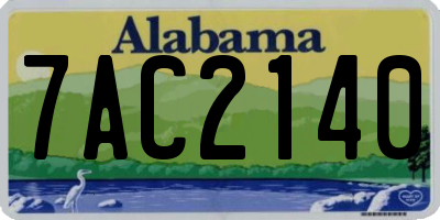 AL license plate 7AC2140
