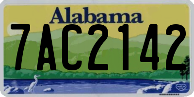 AL license plate 7AC2142