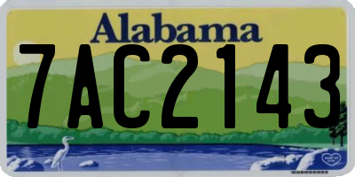 AL license plate 7AC2143