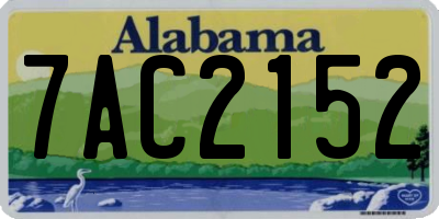 AL license plate 7AC2152