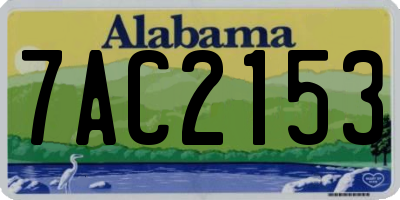 AL license plate 7AC2153