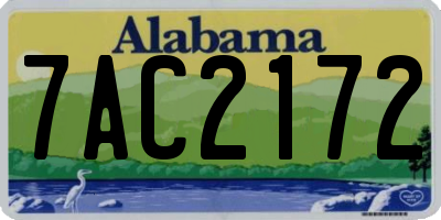 AL license plate 7AC2172