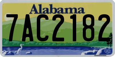 AL license plate 7AC2182