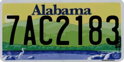 AL license plate 7AC2183