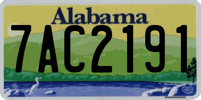 AL license plate 7AC2191
