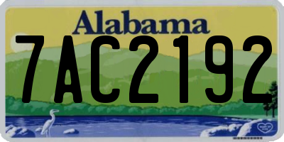 AL license plate 7AC2192