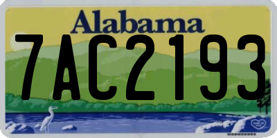 AL license plate 7AC2193