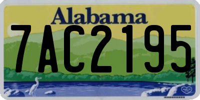 AL license plate 7AC2195