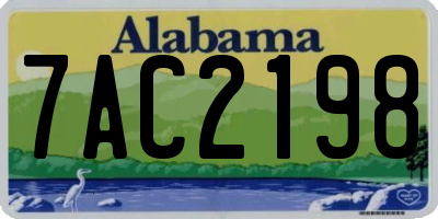 AL license plate 7AC2198