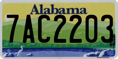 AL license plate 7AC2203