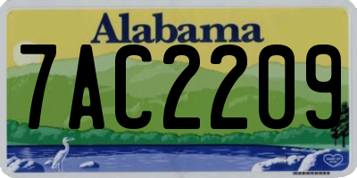 AL license plate 7AC2209