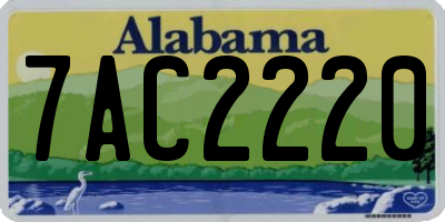 AL license plate 7AC2220