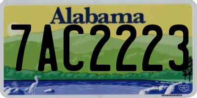 AL license plate 7AC2223