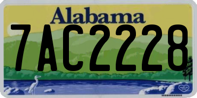 AL license plate 7AC2228