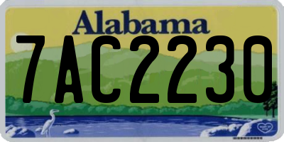 AL license plate 7AC2230