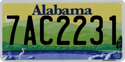 AL license plate 7AC2231