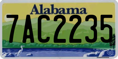 AL license plate 7AC2235