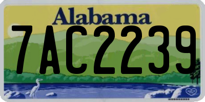 AL license plate 7AC2239