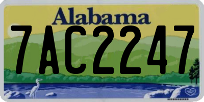 AL license plate 7AC2247