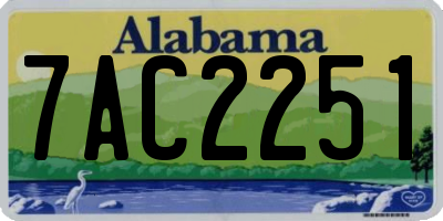 AL license plate 7AC2251