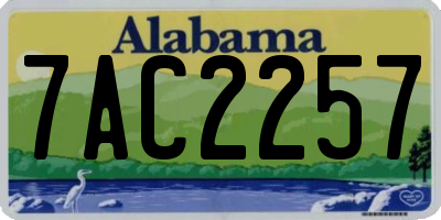 AL license plate 7AC2257