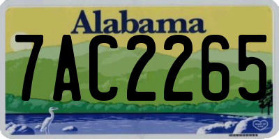 AL license plate 7AC2265
