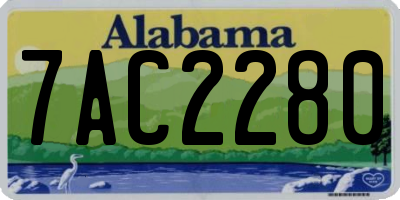 AL license plate 7AC2280
