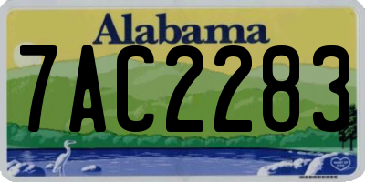 AL license plate 7AC2283