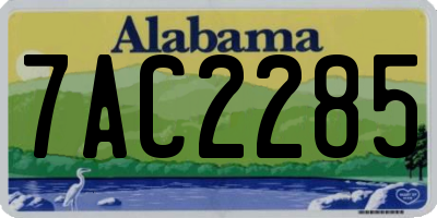 AL license plate 7AC2285