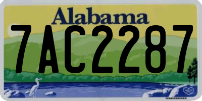 AL license plate 7AC2287