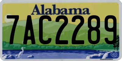 AL license plate 7AC2289