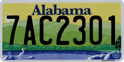 AL license plate 7AC2301