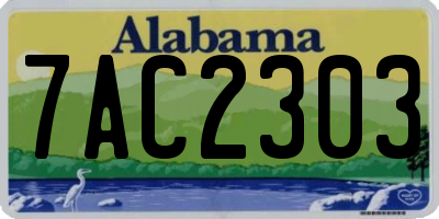AL license plate 7AC2303