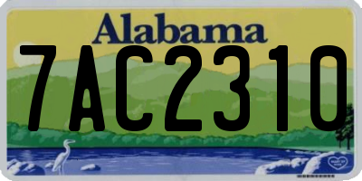 AL license plate 7AC2310