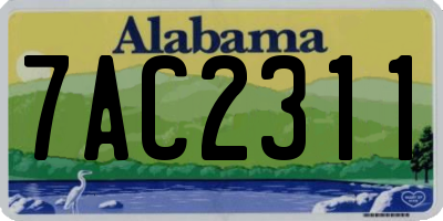 AL license plate 7AC2311