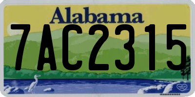 AL license plate 7AC2315