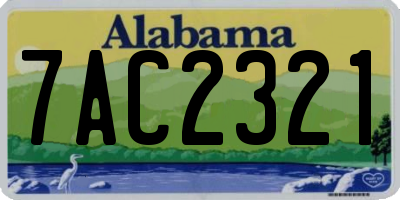 AL license plate 7AC2321