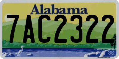 AL license plate 7AC2322