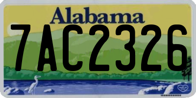 AL license plate 7AC2326
