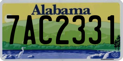 AL license plate 7AC2331