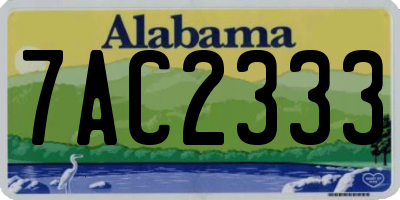 AL license plate 7AC2333